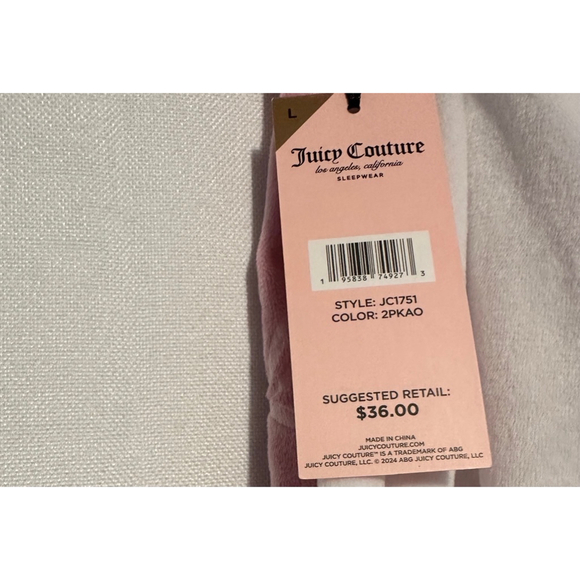 Women's Juicy Couture loungewear Shorts 2PK Size L Pink /White NEW NWT - Picture 4 of 6